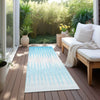 Piper Looms Chantille Stripes ACN886 Sky Machine Washable Area Rug Runner Outdoor Lifestyle Image Feature