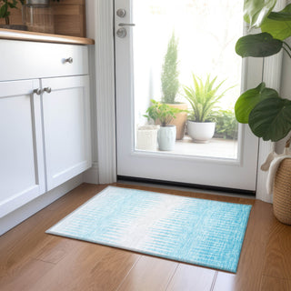 Piper Looms Chantille Stripes ACN886 Sky Machine Washable Area Rug Scatter Lifestyle Image Feature