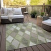 Piper Looms Chantille Diamonds ACN887 Aloe Machine Washable Area Rug Outdoor Lifestyle Image Feature