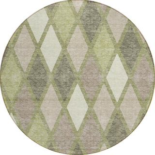 Piper Looms Chantille Diamonds ACN887 Aloe Machine Washable Area Rug Round Main Image