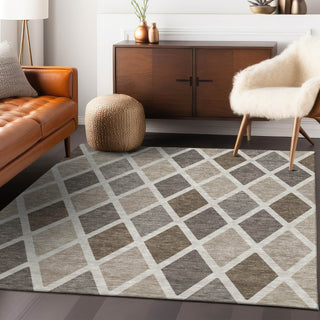 Piper Looms Chantille Diamonds ACN887 Beige Machine Washable Area Rug Lifestyle Image Feature