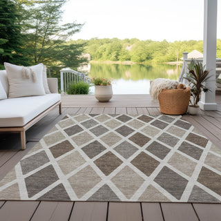 Piper Looms Chantille Diamonds ACN887 Beige Machine Washable Area Rug Outdoor Lifestyle Image Feature