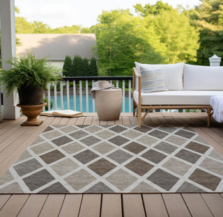 Piper Looms Chantille Diamonds ACN887 Beige Machine Washable Area Rug Outdoor Lifestyle Image Feature