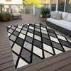 Piper Looms Chantille Diamonds ACN887 Black Machine Washable Area Rug Outdoor Lifestyle Image Feature