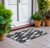 Piper Looms Chantille Diamonds ACN887 Black Machine Washable Area Rug Scatter Outdoor Lifestyle Image Feature