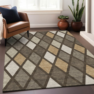 Piper Looms Chantille Diamonds ACN887 Brown Machine Washable Area Rug Lifestyle Image Feature