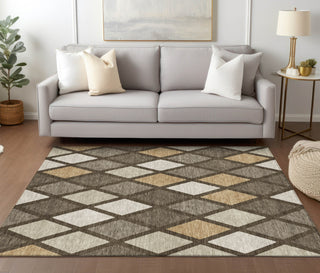 Piper Looms Chantille Diamonds ACN887 Brown Machine Washable Area Rug Lifestyle Image Feature