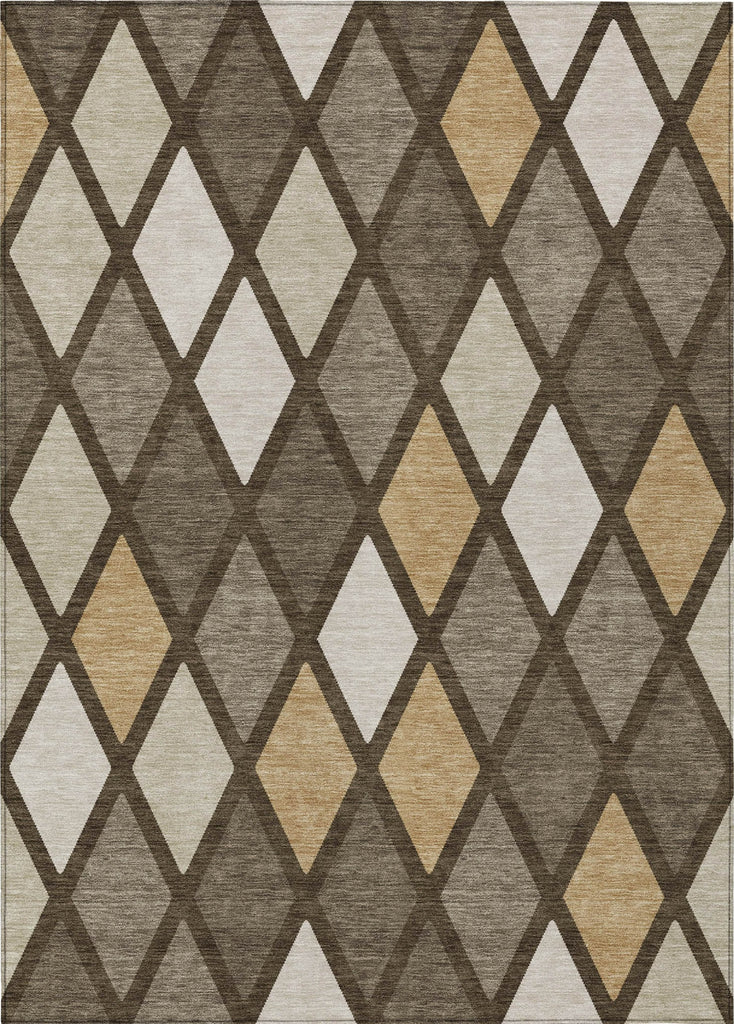 Piper Looms Chantille Diamonds ACN887 Brown Machine Washable Area Rug main image