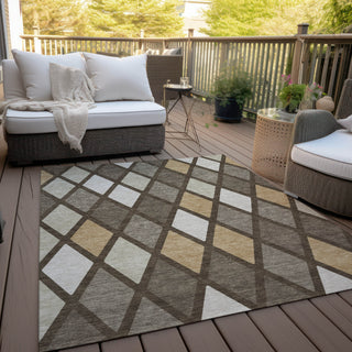 Piper Looms Chantille Diamonds ACN887 Brown Machine Washable Area Rug Outdoor Lifestyle Image Feature