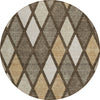 Piper Looms Chantille Diamonds ACN887 Brown Machine Washable Area Rug Round Main Image