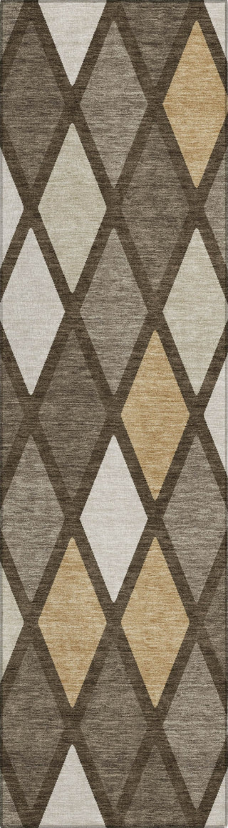 Piper Looms Chantille Diamonds ACN887 Brown Machine Washable Area Rug Runner Main Image