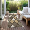 Piper Looms Chantille Diamonds ACN887 Brown Machine Washable Area Rug Runner Outdoor Lifestyle Image Feature