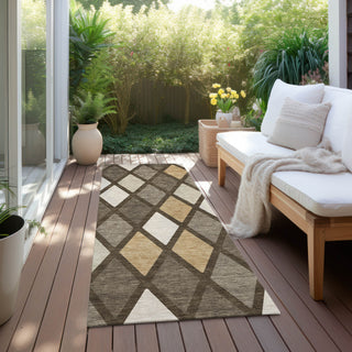 Piper Looms Chantille Diamonds ACN887 Brown Machine Washable Area Rug Runner Outdoor Lifestyle Image Feature