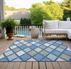 Piper Looms Chantille Diamonds ACN887 Denim Machine Washable Area Rug Outdoor Lifestyle Image Feature