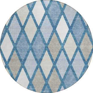 Piper Looms Chantille Diamonds ACN887 Denim Machine Washable Area Rug Round Main Image