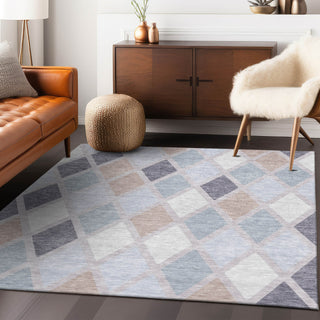 Piper Looms Chantille Diamonds ACN887 Lavender Machine Washable Area Rug Lifestyle Image Feature