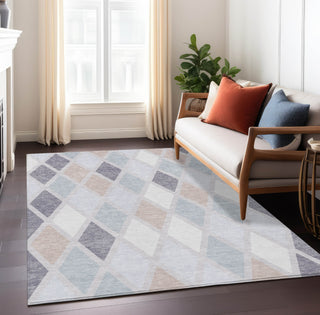 Piper Looms Chantille Diamonds ACN887 Lavender Machine Washable Area Rug Lifestyle Image Feature