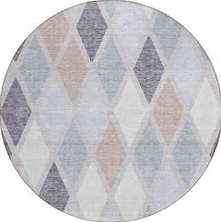 Piper Looms Chantille Diamonds ACN887 Lavender Machine Washable Area Rug Round Main Image