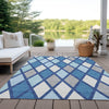 Piper Looms Chantille Diamonds ACN887 Navy Machine Washable Area Rug Outdoor Lifestyle Image Feature