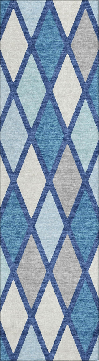 Piper Looms Chantille Diamonds ACN887 Navy Machine Washable Area Rug Runner Main Image