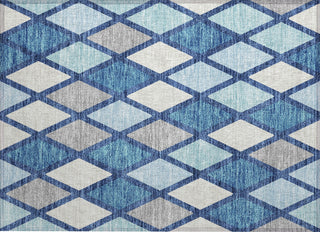 Piper Looms Chantille Diamonds ACN887 Navy Machine Washable Area Rug Scatter Main Image