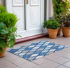 Piper Looms Chantille Diamonds ACN887 Navy Machine Washable Area Rug Scatter Outdoor Lifestyle Image Feature