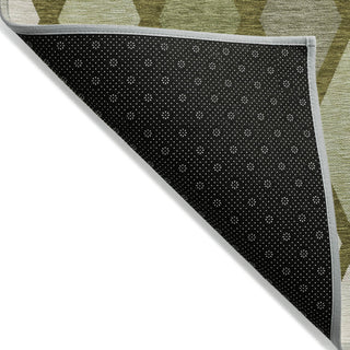 Piper Looms Chantille Diamonds ACN887 Olive Machine Washable Area Rug Backing Image