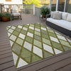 Piper Looms Chantille Diamonds ACN887 Olive Machine Washable Area Rug Outdoor Lifestyle Image Feature
