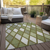 Piper Looms Chantille Diamonds ACN887 Olive Machine Washable Area Rug Outdoor Lifestyle Image Feature