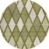 Piper Looms Chantille Diamonds ACN887 Olive Machine Washable Area Rug Round Main Image