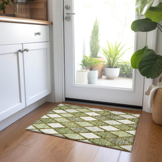 Piper Looms Chantille Diamonds ACN887 Olive Machine Washable Area Rug Scatter Lifestyle Image Feature