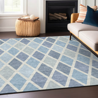 Piper Looms Chantille Diamonds ACN887 Sky Machine Washable Area Rug Lifestyle Image Feature