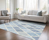Piper Looms Chantille Diamonds ACN887 Sky Machine Washable Area Rug Lifestyle Image Feature