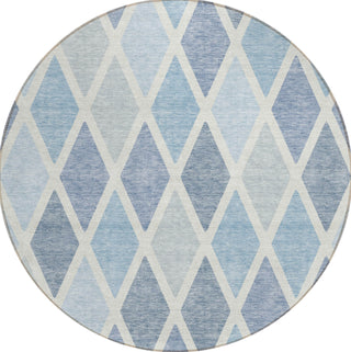 Piper Looms Chantille Diamonds ACN887 Sky Machine Washable Area Rug Round Main Image