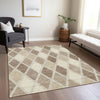 Piper Looms Chantille Diamonds ACN887 Taupe Machine Washable Area Rug Lifestyle Image Feature