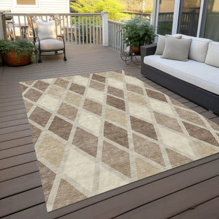 Piper Looms Chantille Diamonds ACN887 Taupe Machine Washable Area Rug Outdoor Lifestyle Image Feature