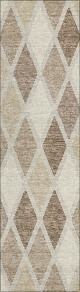 Piper Looms Chantille Diamonds ACN887 Taupe Machine Washable Area Rug Runner Main Image