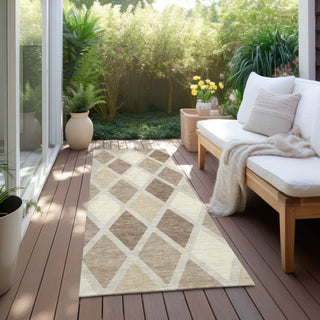 Piper Looms Chantille Diamonds ACN887 Taupe Machine Washable Area Rug Runner Outdoor Lifestyle Image Feature