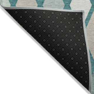 Piper Looms Chantille Diamonds ACN887 Teal Machine Washable Area Rug Backing Image