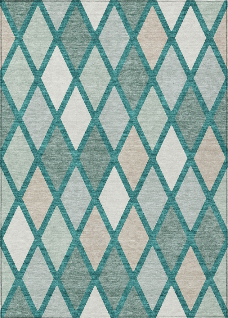 Piper Looms Chantille Diamonds ACN887 Teal Machine Washable Area Rug main image