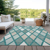 Piper Looms Chantille Diamonds ACN887 Teal Machine Washable Area Rug Outdoor Lifestyle Image Feature