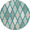 Piper Looms Chantille Diamonds ACN887 Teal Machine Washable Area Rug Round Main Image