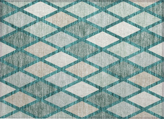 Piper Looms Chantille Diamonds ACN887 Teal Machine Washable Area Rug Scatter Main Image