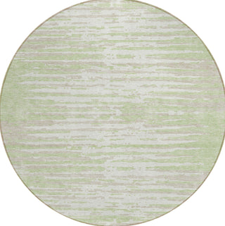 Piper Looms Chantille Stripes ACN888 Aloe Machine Washable Area Rug Round Main Image