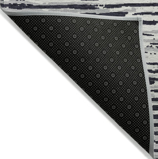 Piper Looms Chantille Stripes ACN888 Black Machine Washable Area Rug Backing Image