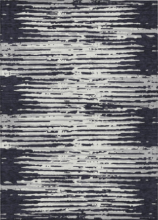 Piper Looms Chantille Stripes ACN888 Black Machine Washable Area Rug main image