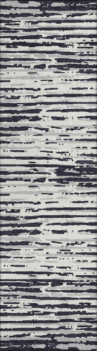 Piper Looms Chantille Stripes ACN888 Black Machine Washable Area Rug Runner Main Image