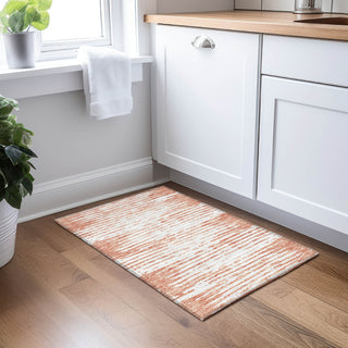 Piper Looms Chantille Stripes ACN888 Coral Machine Washable Area Rug Scatter Lifestyle Image Feature