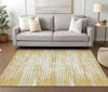 Piper Looms Chantille Stripes ACN888 Gold Machine Washable Area Rug Lifestyle Image Feature