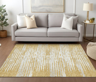 Piper Looms Chantille Stripes ACN888 Gold Machine Washable Area Rug Lifestyle Image Feature